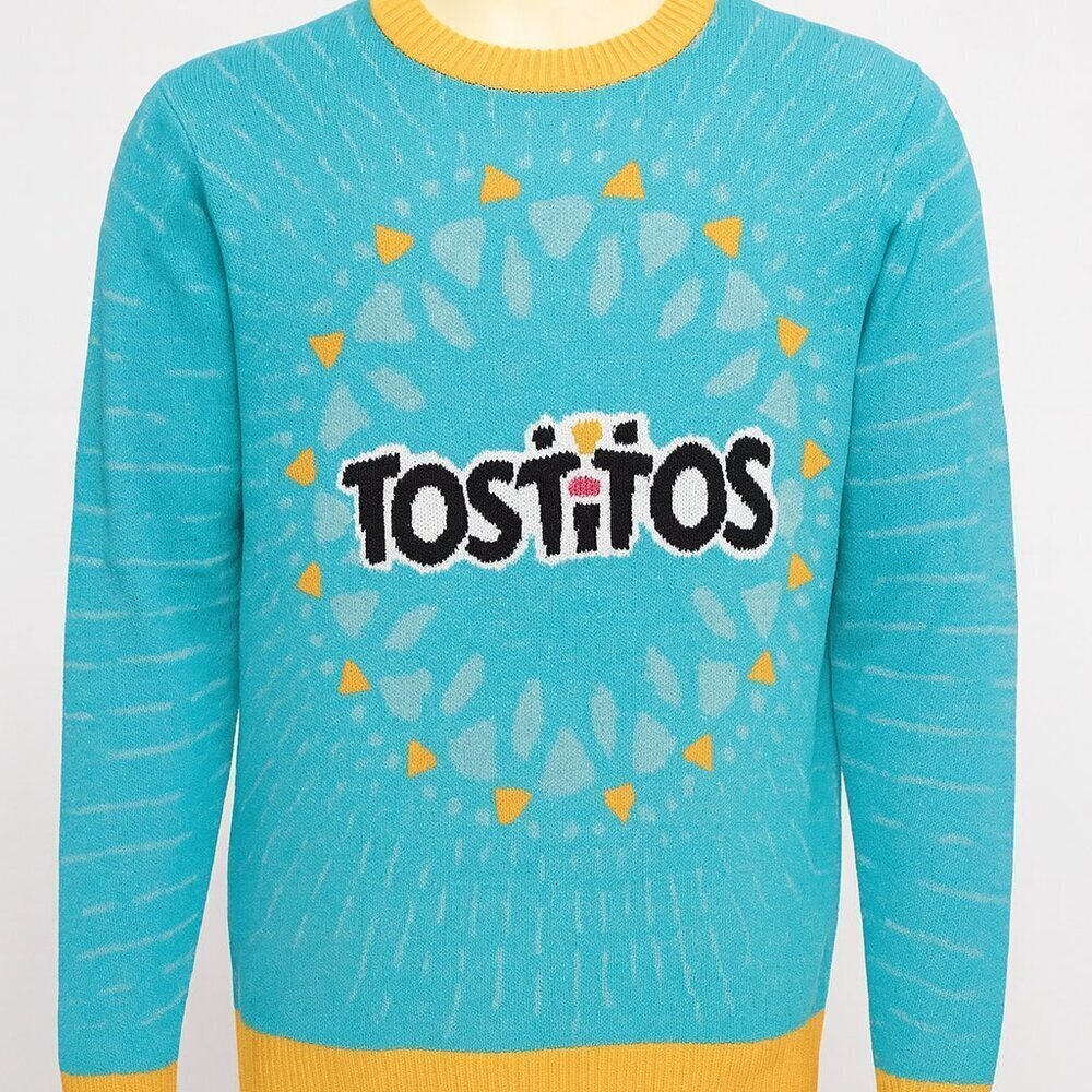 Tostitos Vibrant Blue & Orange Knit Sweater | Medium